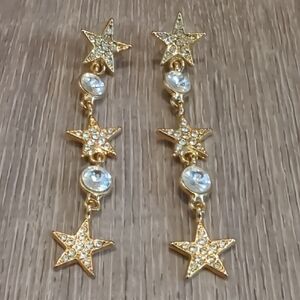 🏷️LAST CHANCE SALE $5 ITEMS Vintage Gold Star Rhinestone Earrings